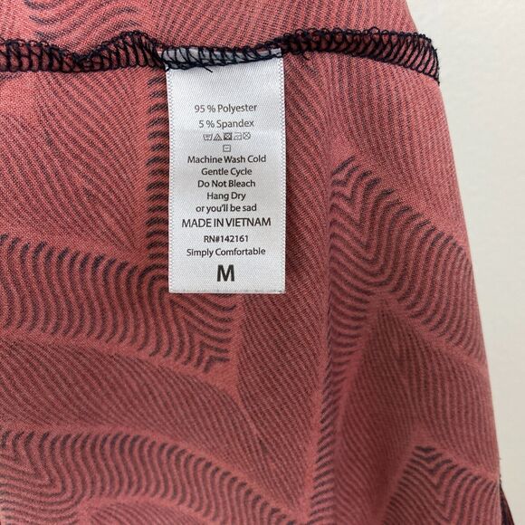 Lularoe Fit & Flare Midi Dress Size M Rust Orange Black Stretch Half Sleeve - Picture 3 of 5